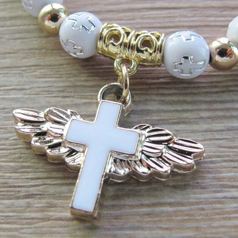 Guardian Angel Wing Cross Necklace Bracelet