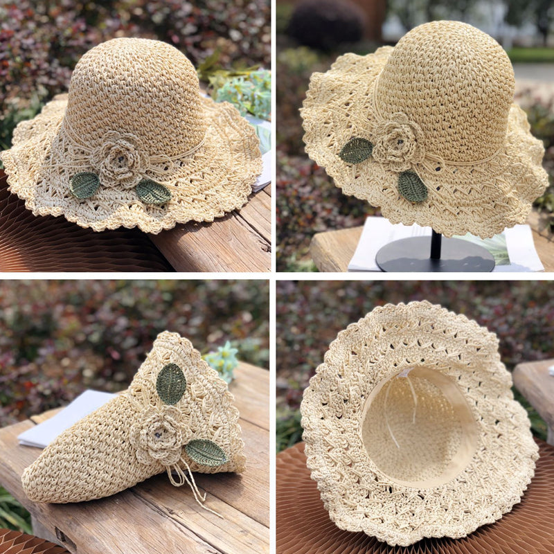 Fesara | Chic Summer Raffia Hat with Floral Trim