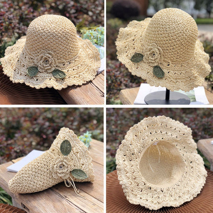 Fesara | Chic Summer Raffia Hat with Floral Trim