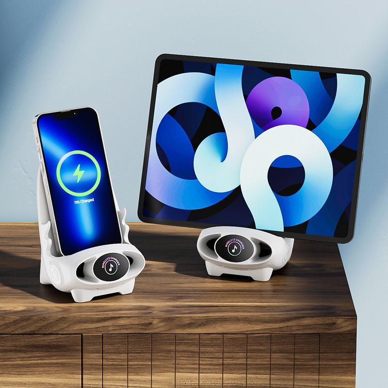 Compact Phone Stand with Fast Charging and Ergonomic Design