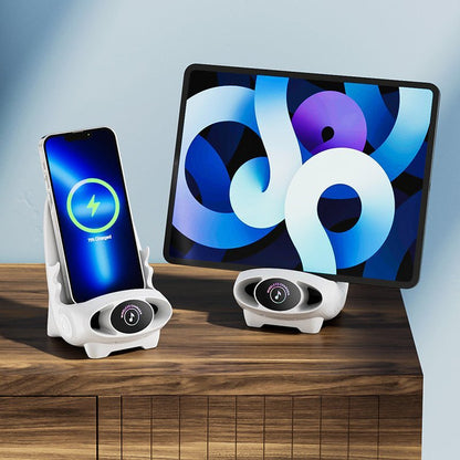 Compact Phone Stand with Fast Charging and Ergonomic Design