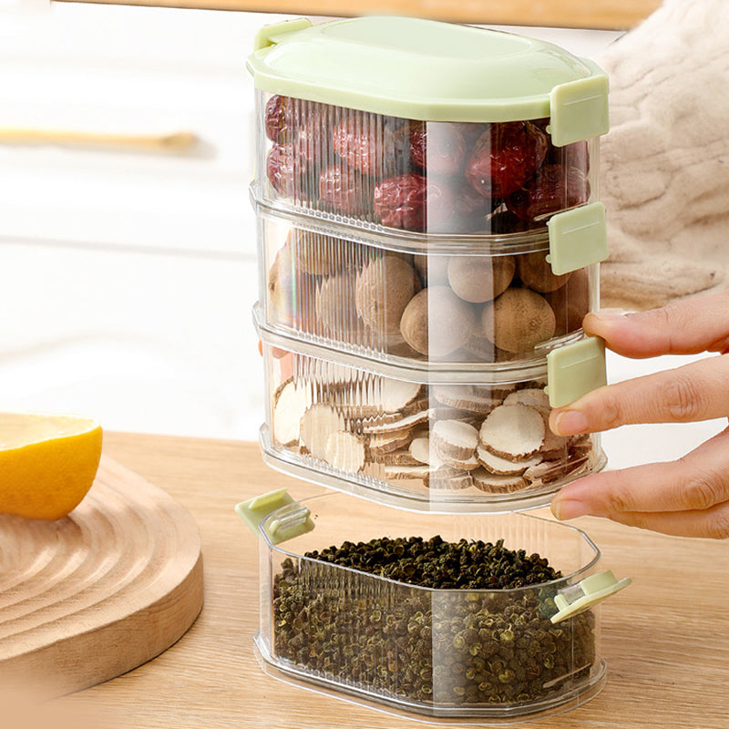 Spice Organizer Container with Stackable Layers