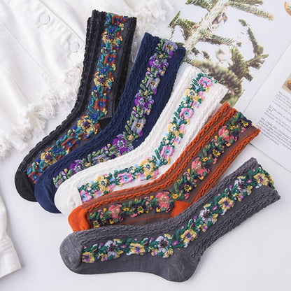 Classic Floral Patterned Ankle Socks (5 Pack) - Fesara