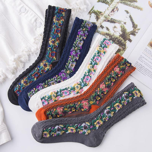 Classic Floral Patterned Ankle Socks (5 Pack) - Fesara
