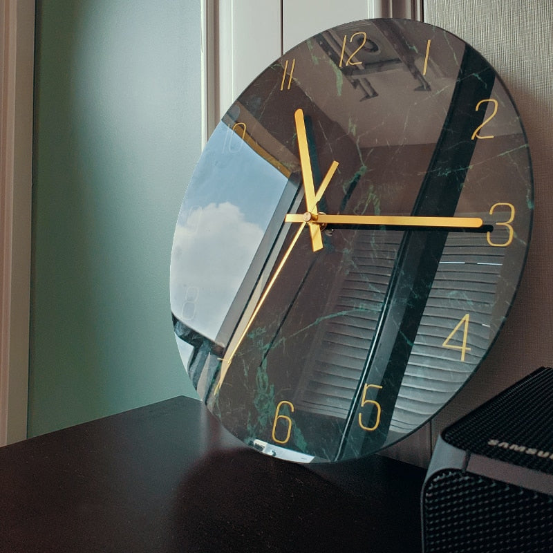 Stylish Glass Wall Clock - Decorative Timepiece Design