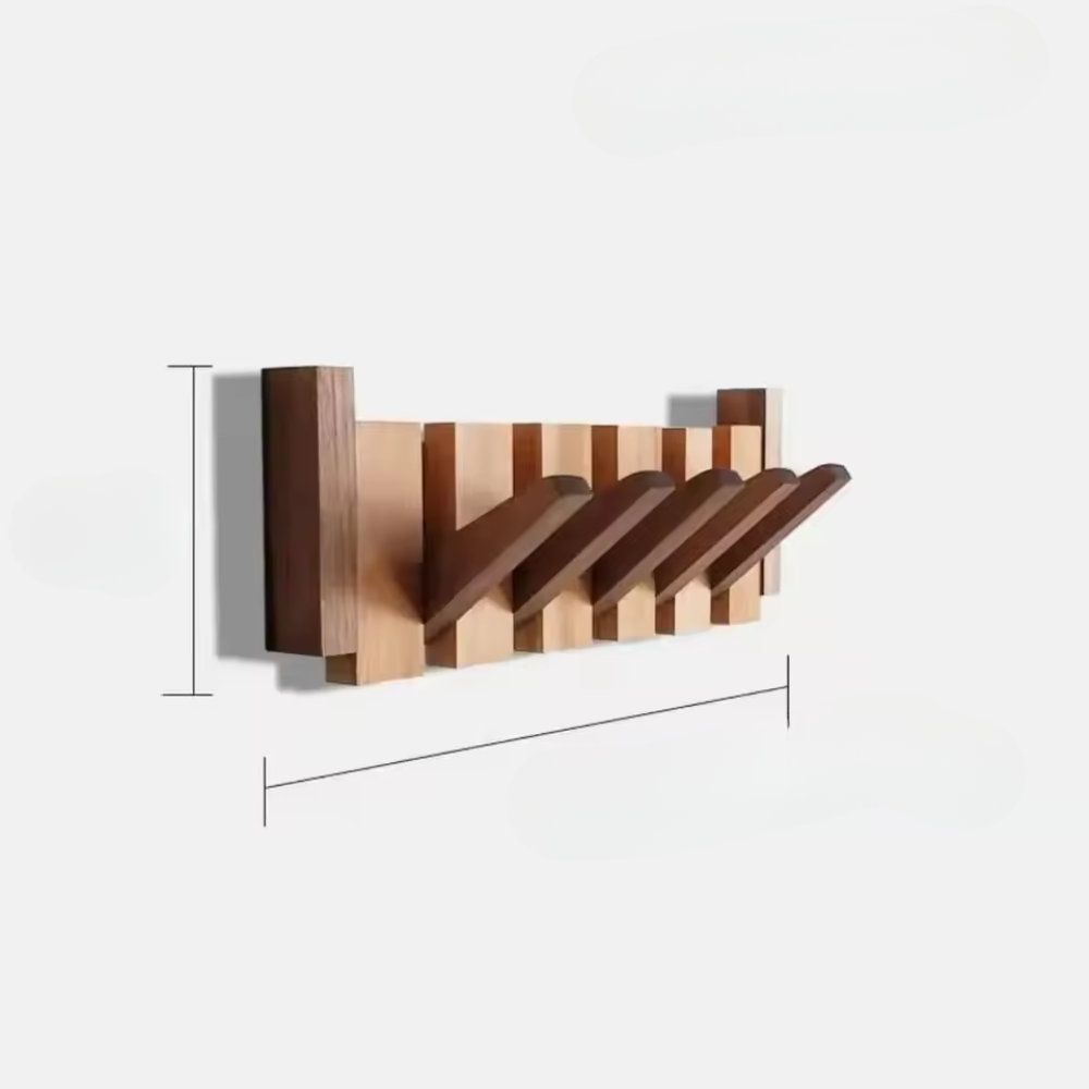 Rustic Wood Coat Rack in Musical Key Style