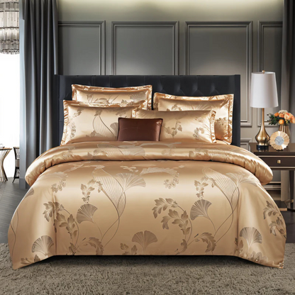 Soft Floral Pattern Satin Duvet Cover Set - Fesara
