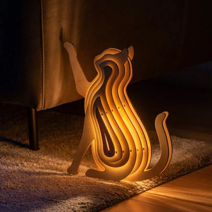 Handcrafted Woodland Animal Table Lamp - Fesara