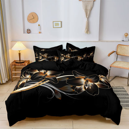 Luxury Black Gold Bedding Set - Fesara