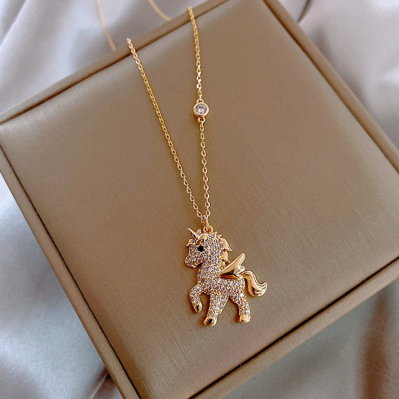 Beautiful Winged Unicorn Pendant Necklace