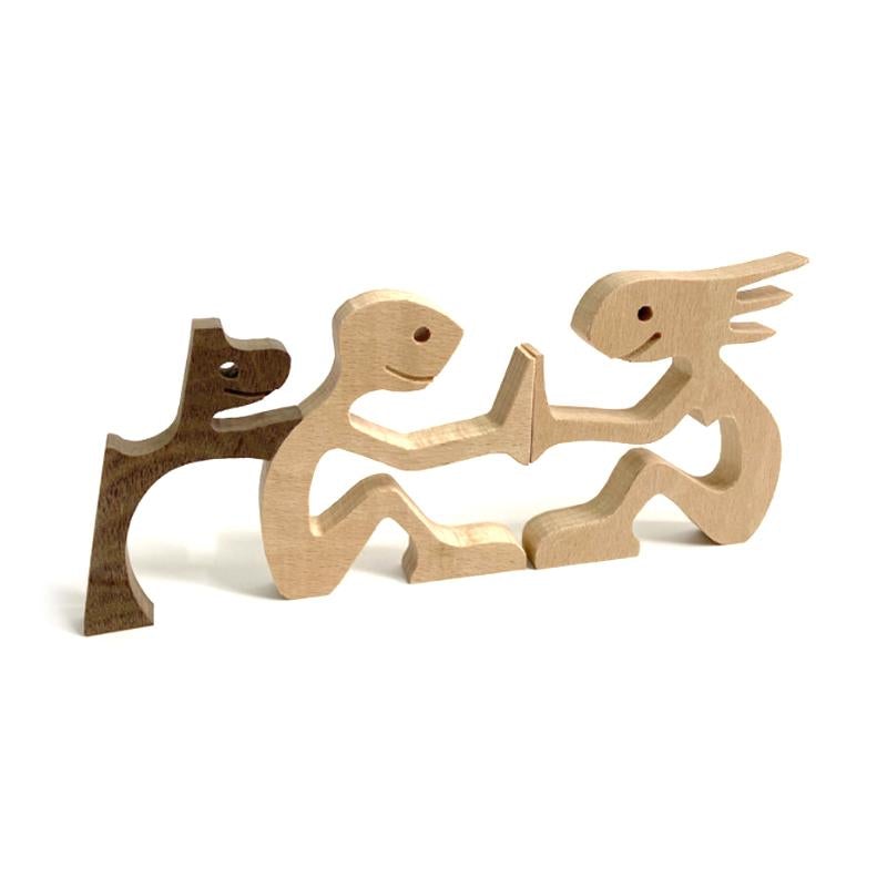 Cute Animal Figurine Wood Home Decor