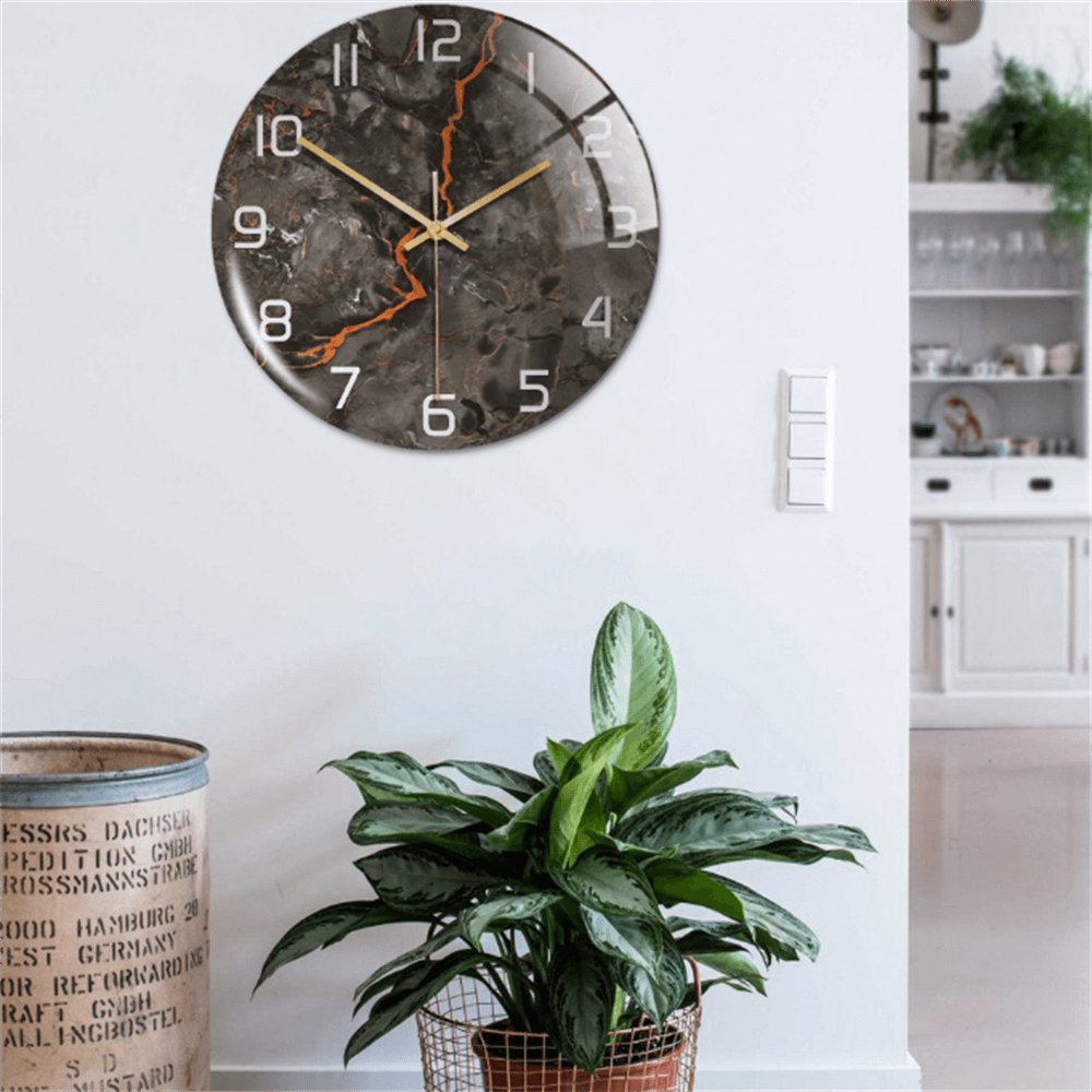 Elegant White Marble Silent Wall Clock