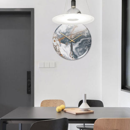 Elegant White Marble Silent Wall Clock