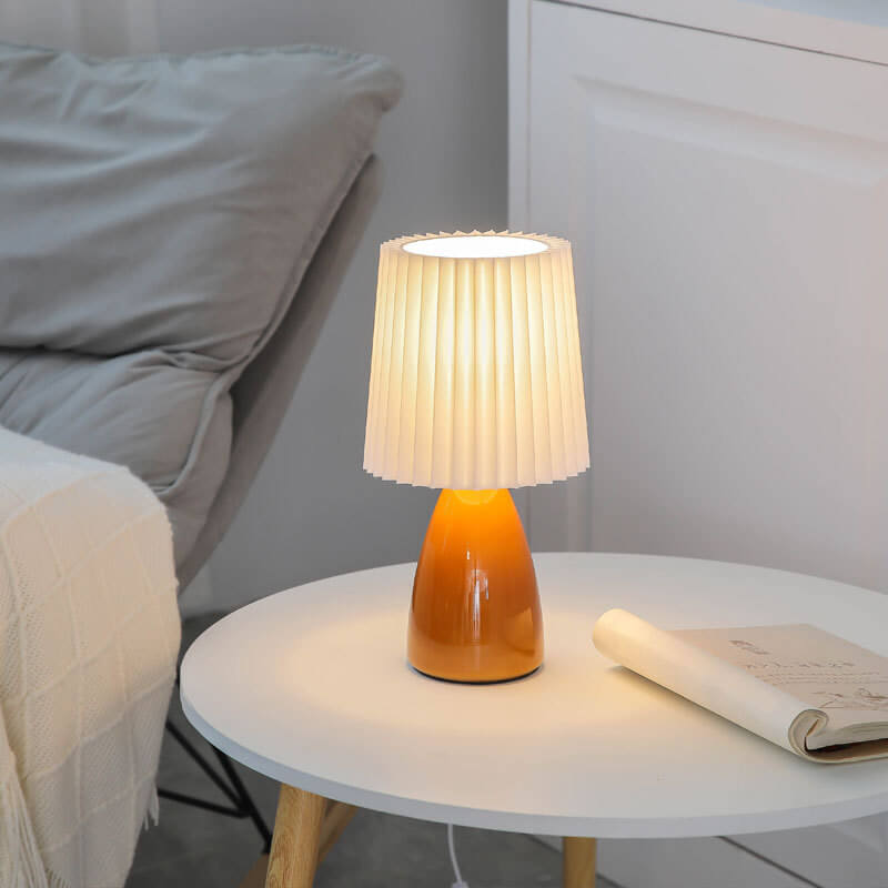 Simple Glass Folded Shade Desk Lamp