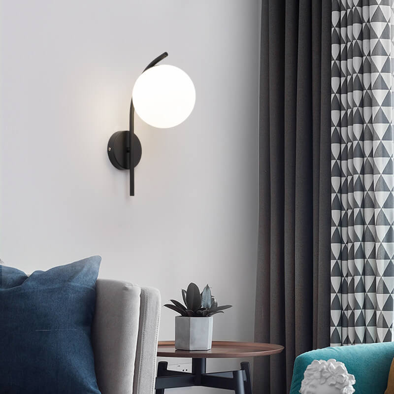 Elegant Glass Pendant Arc Wall Light