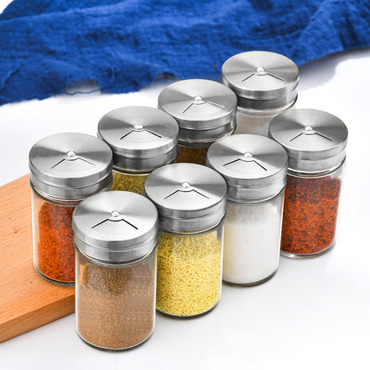 Clear Glass Herb Storage Jars Set