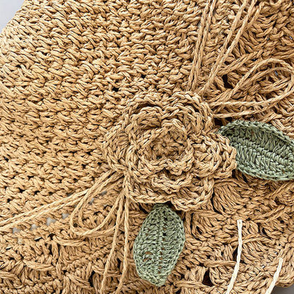 Fesara | Chic Summer Raffia Hat with Floral Trim