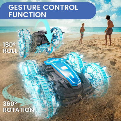 Fast RC Amphibious Stunt Car with Dual Remotes