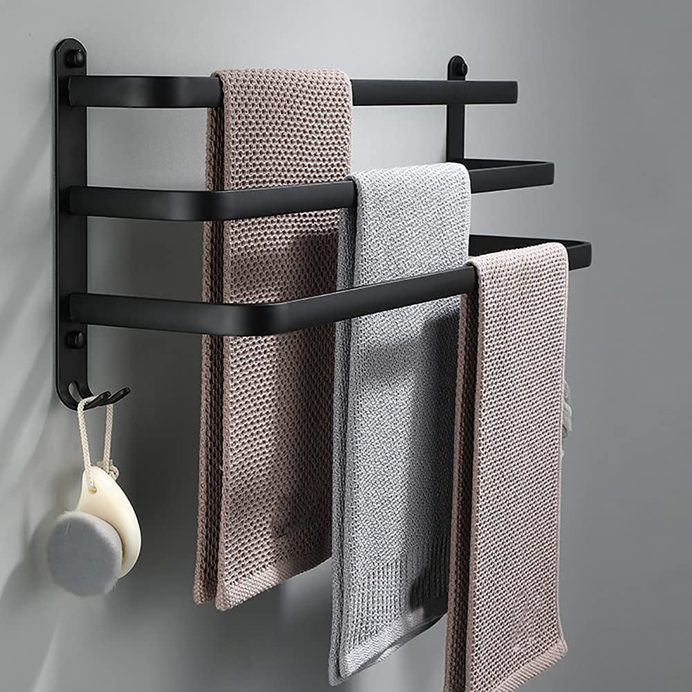 Sleek Wall Mount Bathroom Shelf with Towel Bar - Fesara