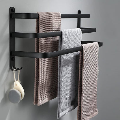 Sleek Wall Mount Bathroom Shelf with Towel Bar - Fesara