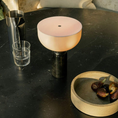 Elegant Marble Table Lamp with Gold Details