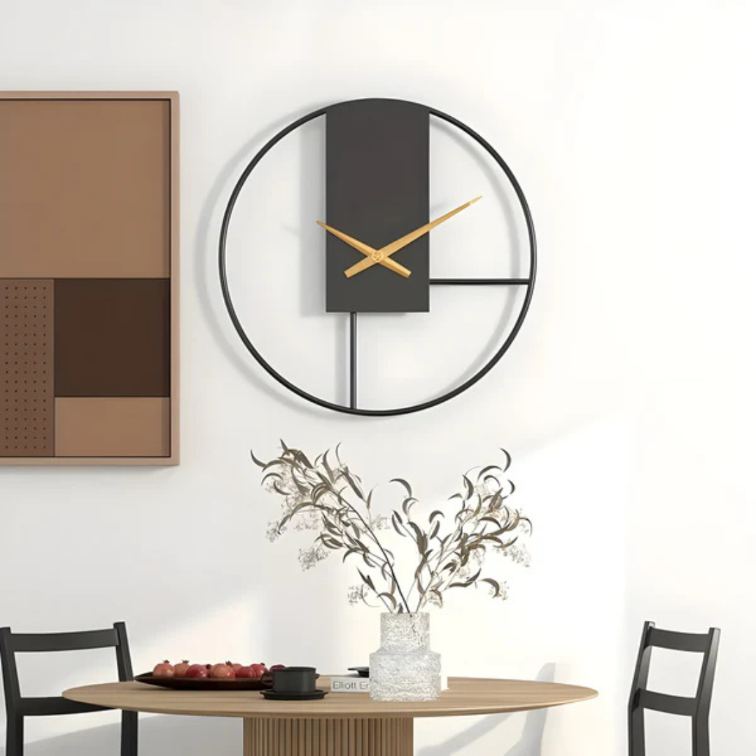 Simple Quiet Wall Clock - Elegant Big Round Clock - Fesara