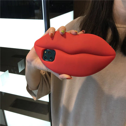 Fun Red Lips Silicone iPhone Phone Case