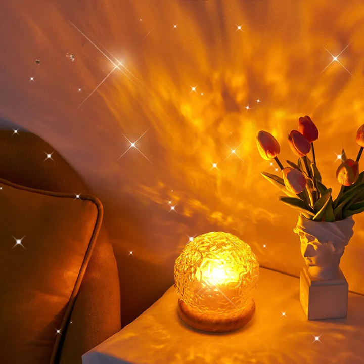Calming Ocean Wave Glass Table Lamp