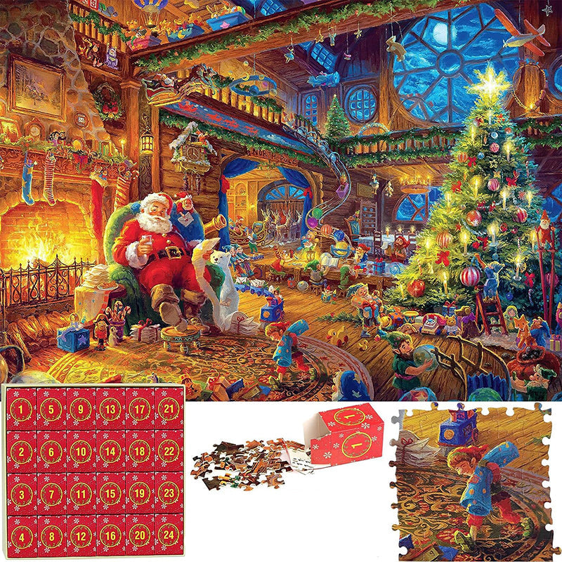 Festive Holiday Countdown Puzzle Calendar - 1008 Piece Jigsaw