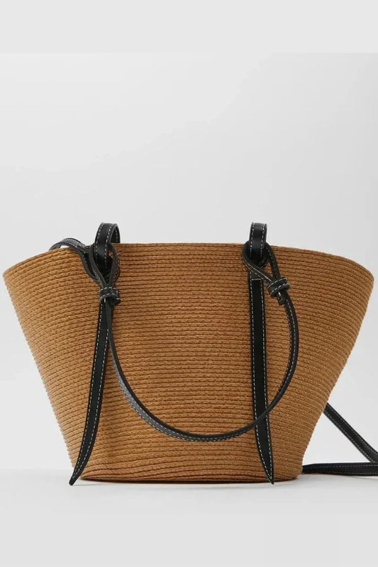 Big Natural Fiber Shoulder Bag for Women - Fesara