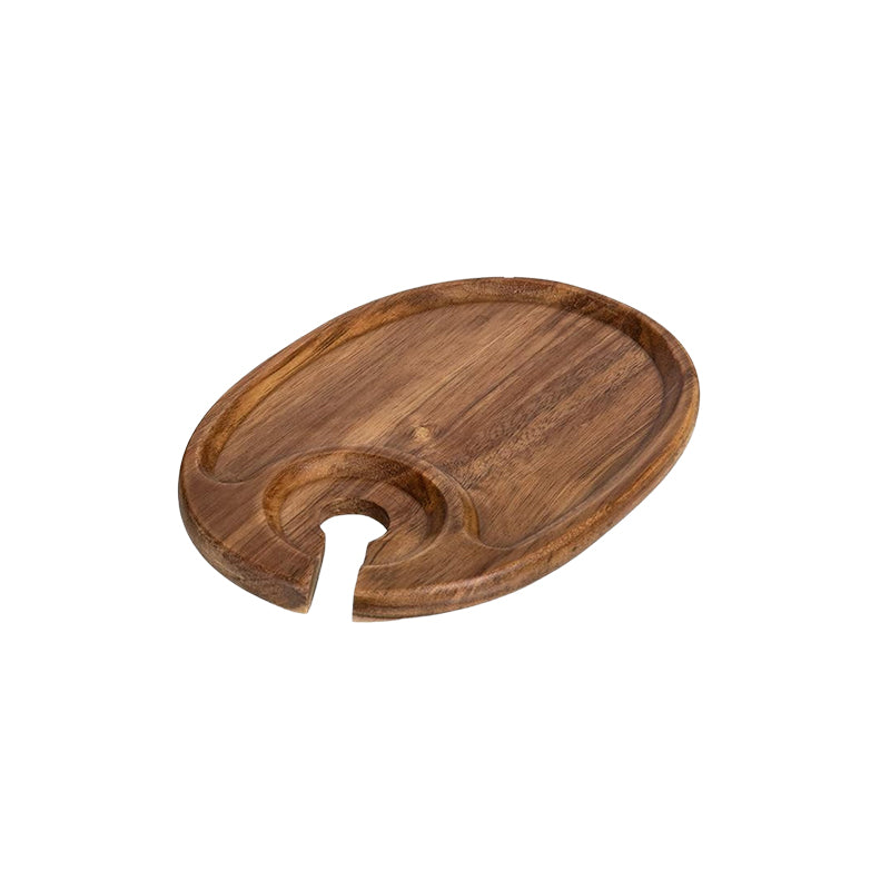 Stylish Snack Plate with Wine Glass Holder - Fesara