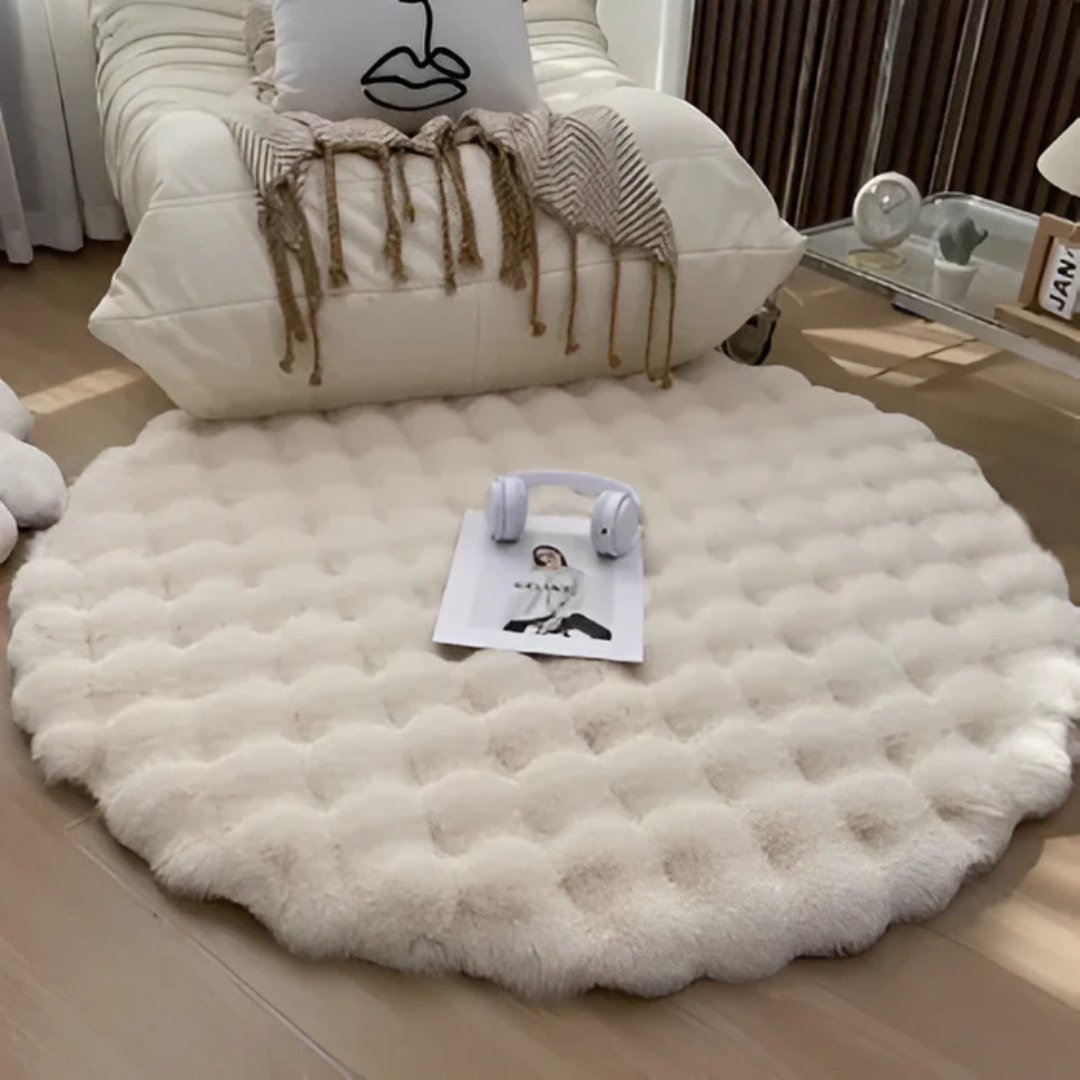 Soft Round Fleece Rug 90x90cm