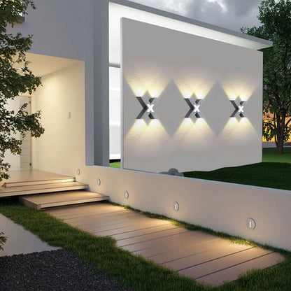Outdoor Weatherproof Cross LED Wall Lamp