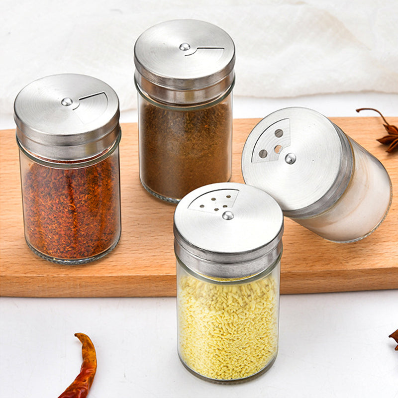 Clear Glass Herb Storage Jars Set