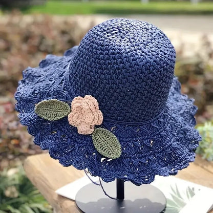 Fesara | Chic Summer Raffia Hat with Floral Trim