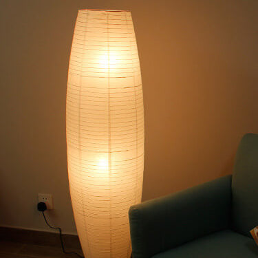 Tall Slim Paper Shade 2-Light Floor Lamp