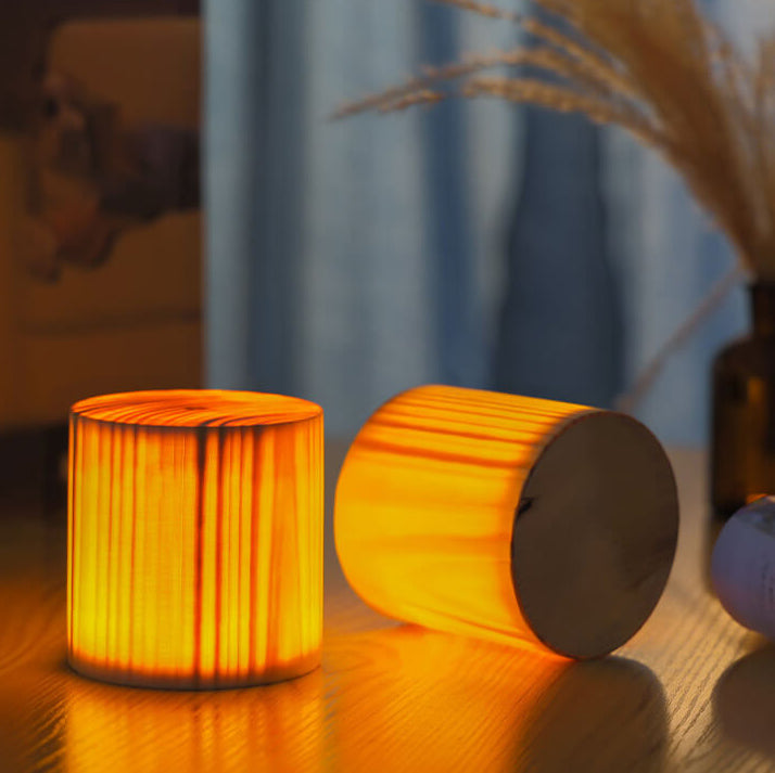 Modern Wooden LED Bedside Table Lamp