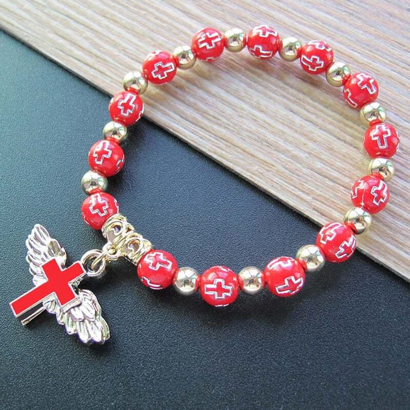 Guardian Angel Wing Cross Necklace Bracelet