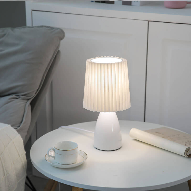 Simple Glass Folded Shade Desk Lamp