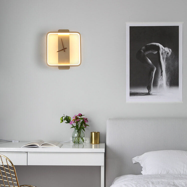 Elegant Round LED Wall Clock Lamp for Home Decor