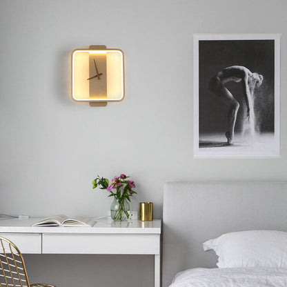 Elegant Round LED Wall Clock Lamp for Home Decor