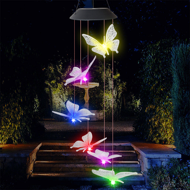 Solar Powered Glass Pendant Light