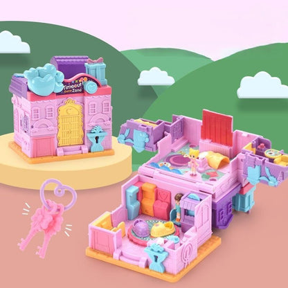 Mini Dollhouse Playset with Café and Rooms for Girls