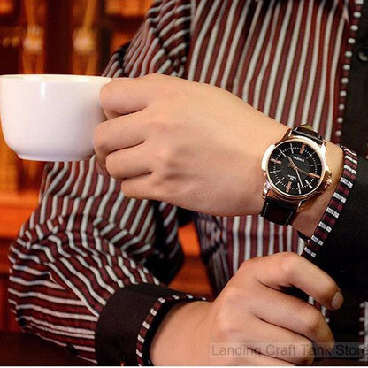Luxury Men's Gold Quartz Watch