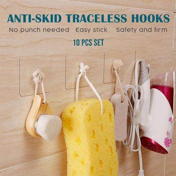 Strong Adhesive Removable Wall Hooks (20 Pack) - Fesara