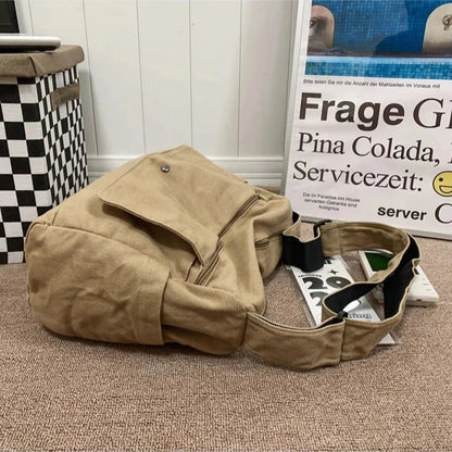 Practical Canvas Crossbody Messenger Bag for Daily Use