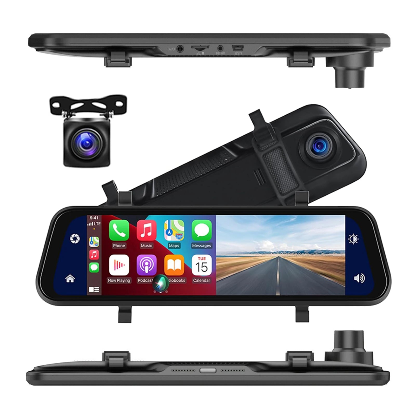 Advanced HD Car Mirror Dash Camera with Wi-Fi Connectivity - Fesara