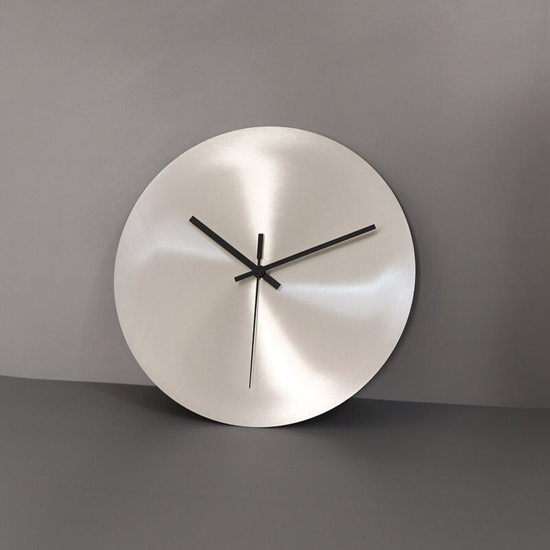 Modern Silver Metal Wall Clock