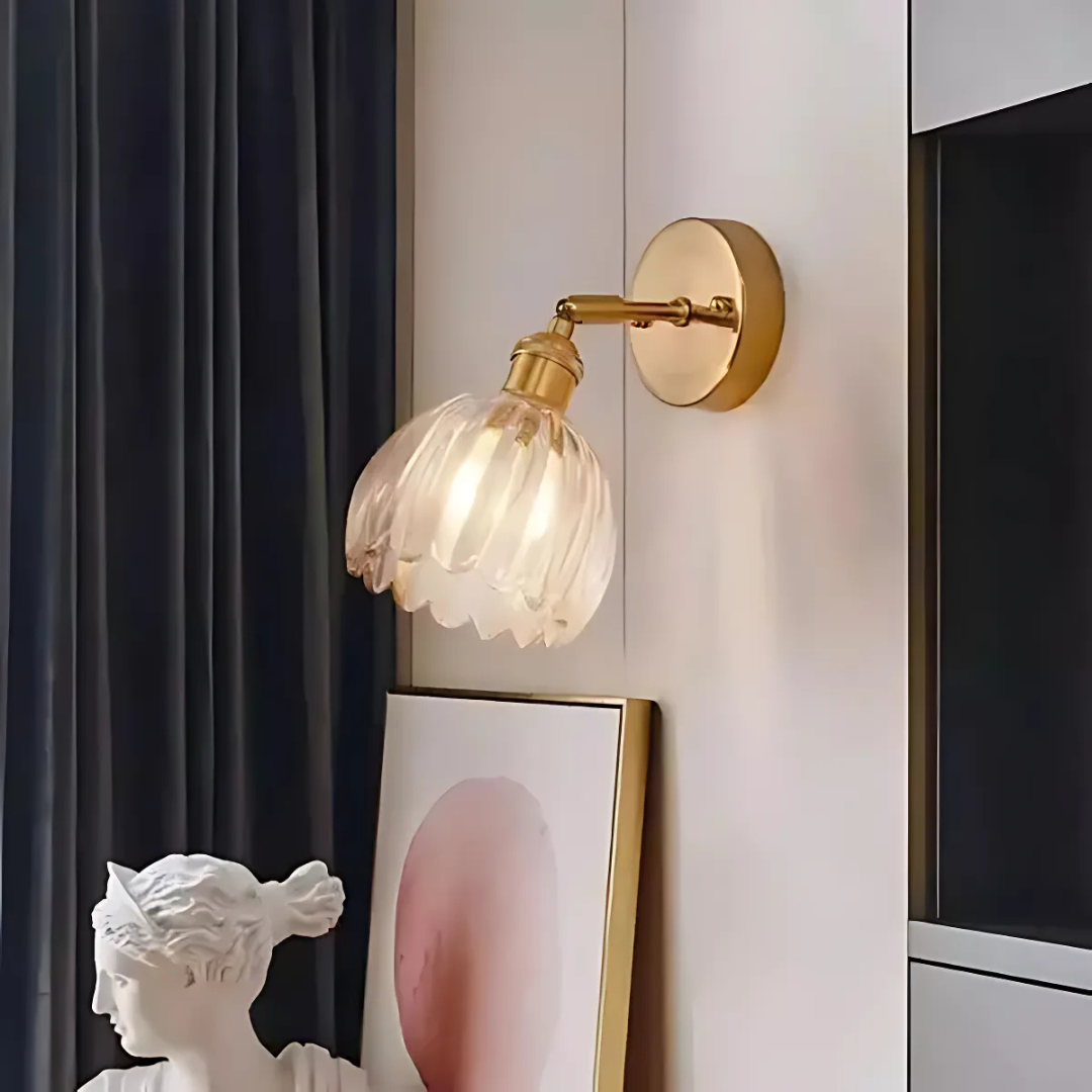 Vintage Glass Tulip Wall Light