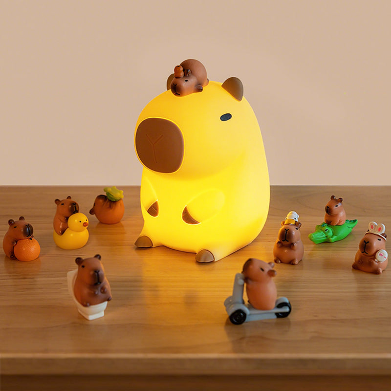 Cute Plush Capybara Soft Night Lamp for Kids Adults